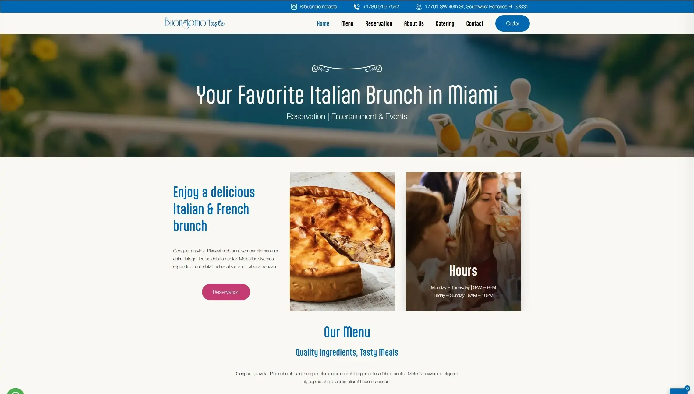 Buongiorno Taste website designed by Quirk SEO