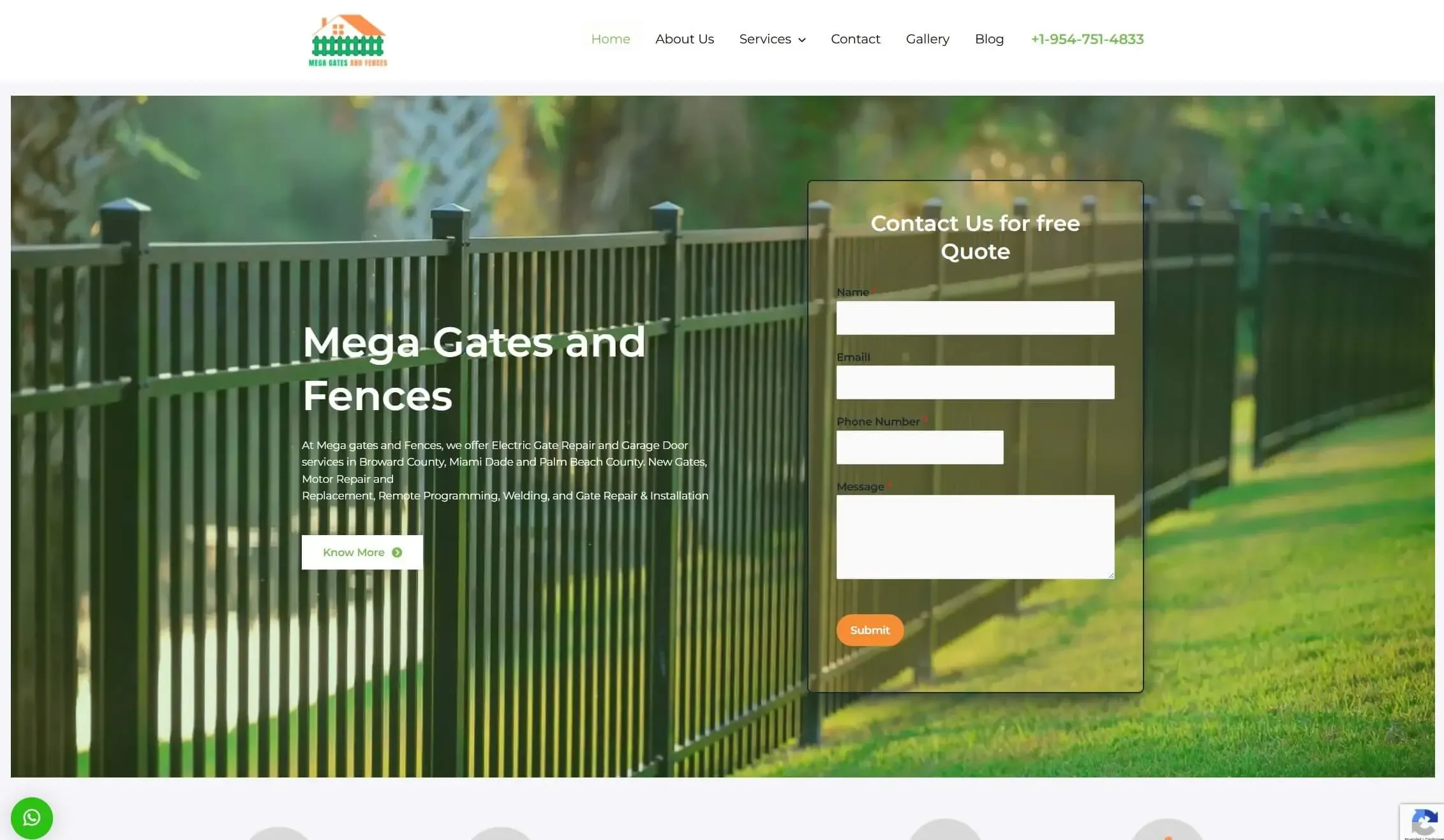 Mega Gates and Fences website designed by Quirk SEO